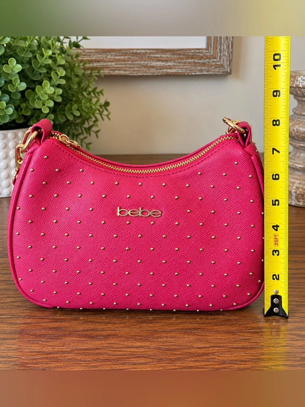 bebe Pink Studded Shoulder Bag Crossbody Purse & Coin Pouch Set NWT